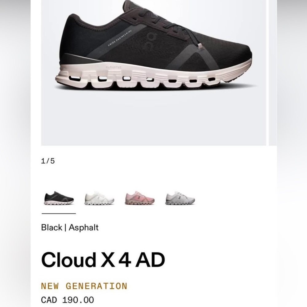On Cloud X 4 AD Black Sneakers